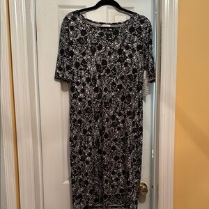 LuLaRoe Black and Gray Sheath Midi Dress